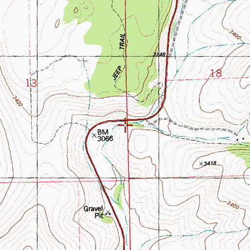 Topographic Map of Greenwood Creek, MT