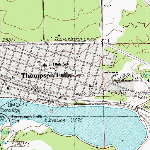 Topographic Map of Wild Rose Cemetery, MT