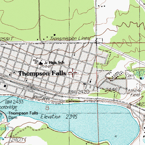 Topographic Map of Fraternal Cemetery, MT
