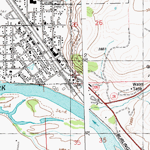 Topographic Map of Lynch Cemetery, MT