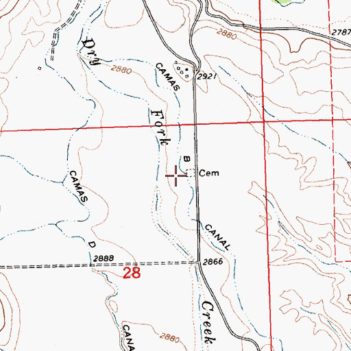 Topographic Map of Indian Cemetery, MT