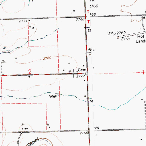 Topographic Map of Moore Cemetery, MT