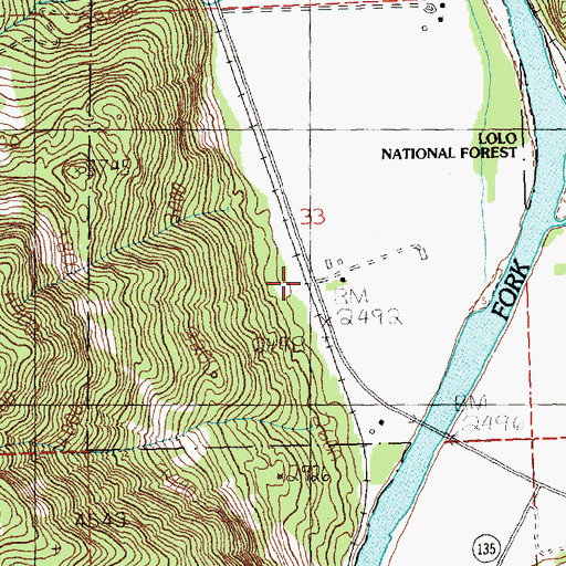 Topographic Map of Island City (historical), MT