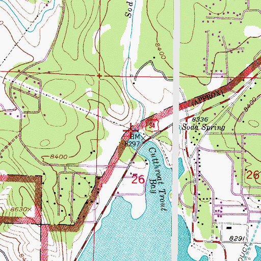 Topographic Map of Soda Creek, CO