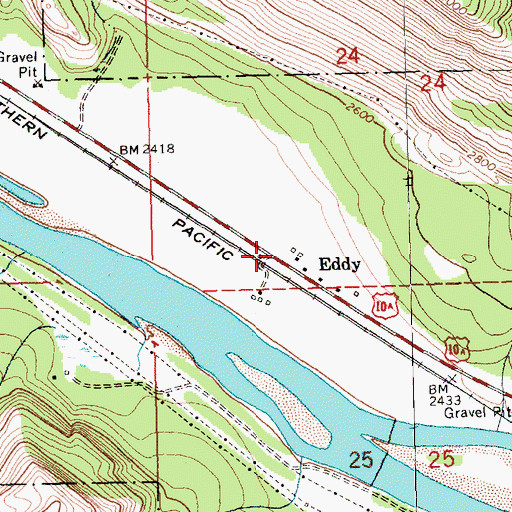Topographic Map of Eddy, MT