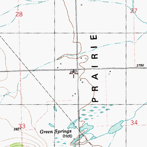 Topographic Map of Greenspring Post Office (historical), MT