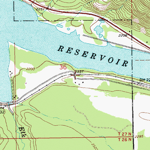 Topographic Map of Caseys (historical), MT