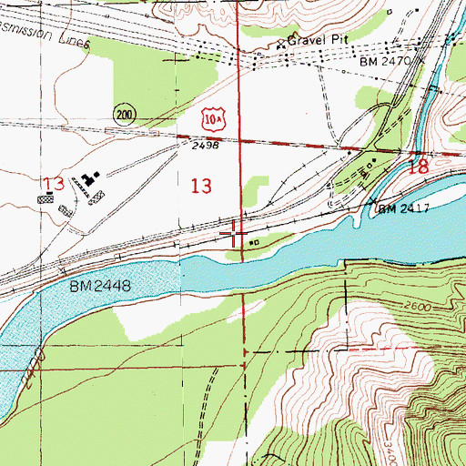 Topographic Map of Ashleys Settlement (historical), MT