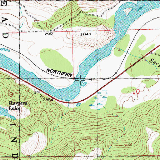 Topographic Map of Third Crossing (historical), MT
