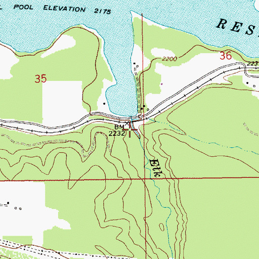 Topographic Map of Russelville (historical), MT