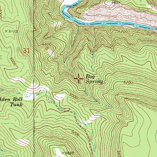 Topographic Map of Bog Spring, AZ