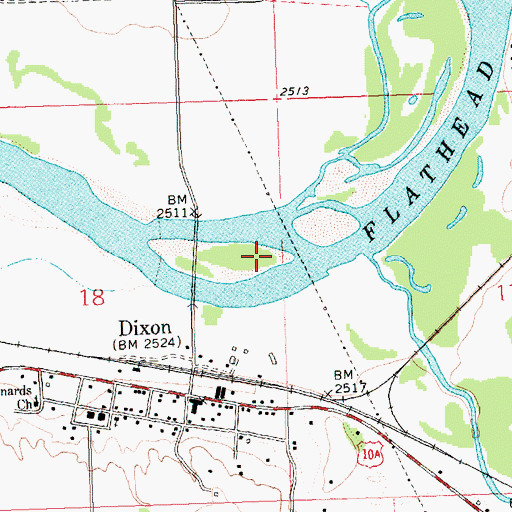 Topographic Map of Prune Post Office (historical), MT