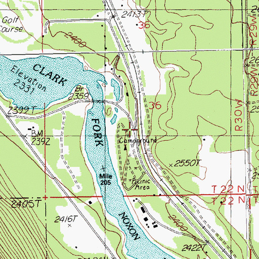 Topographic Map of Pinehurst (historical), MT