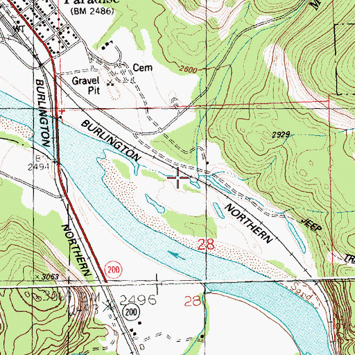 Topographic Map of Minnehan (historical), MT