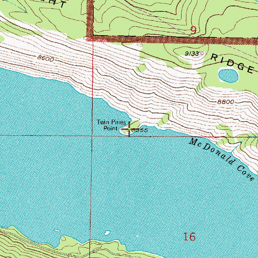 Topographic Map of Twin Pines Point, CO