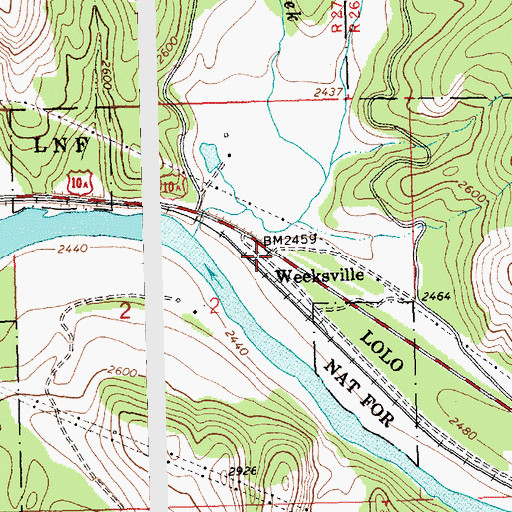 Topographic Map of Weeksville (historical), MT