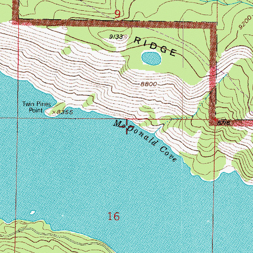 Topographic Map of McDonald Cove, CO