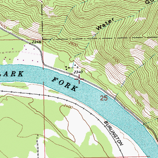 Topographic Map of Vermilion Post Office (historical), MT