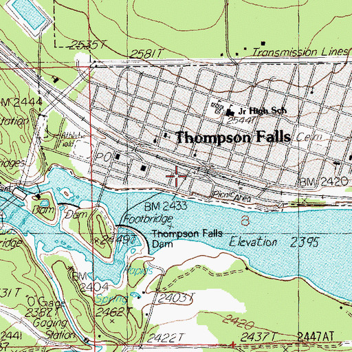 Topographic Map of Thompson Falls, MT