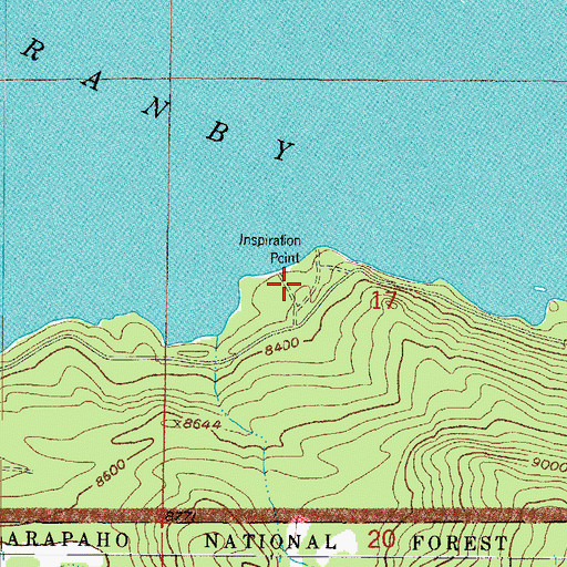 Topographic Map of Inspiration Point, CO