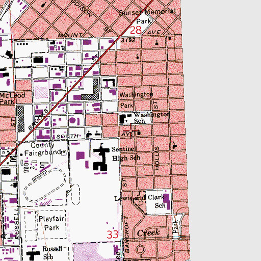 Topographic Map of Community Covenant Church, MT