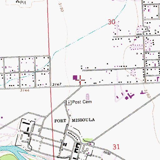 Topographic Map of Trinity Baptist Church, MT