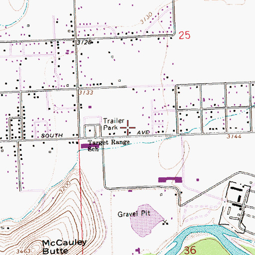 Topographic Map of South Avenue Community Church, MT