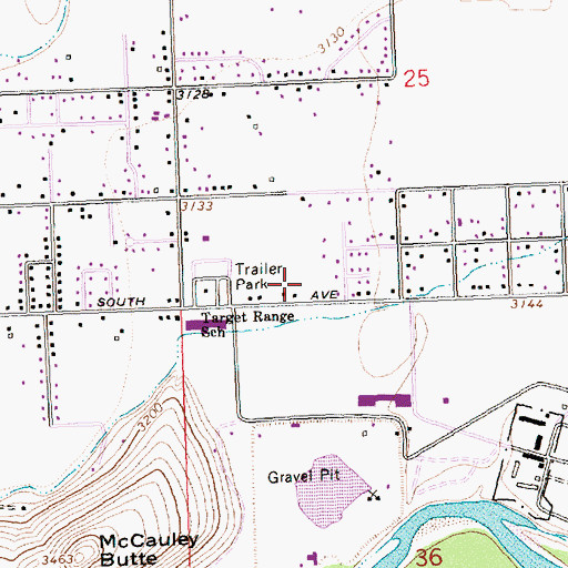 Topographic Map of Bible Baptist Church, MT