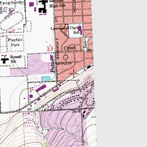 Topographic Map of First Church of Christ Scientist, MT