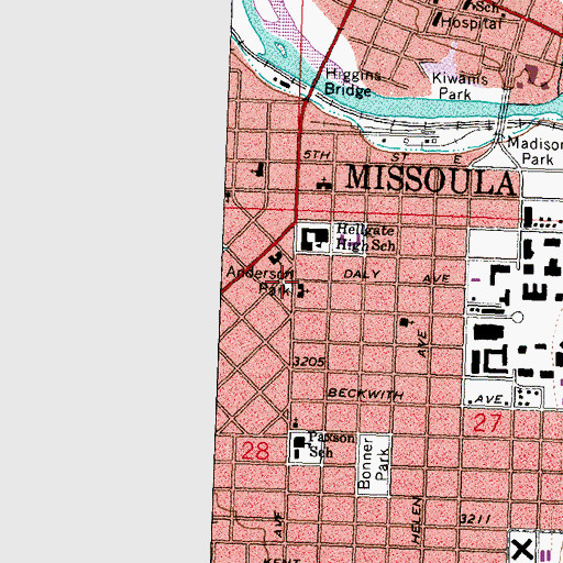Topographic Map of First Lutheran Church, MT