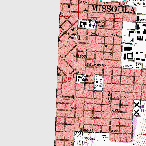 Topographic Map of Church of Christ, MT