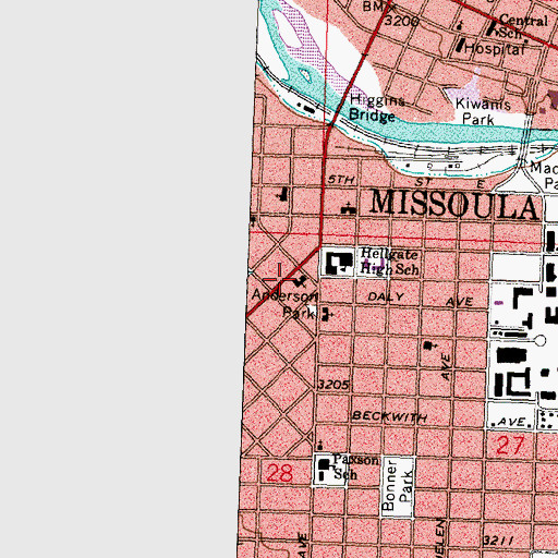Topographic Map of Saint Pauls Lutheran Church, MT
