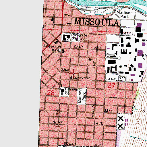 Topographic Map of Christ the King Church, MT