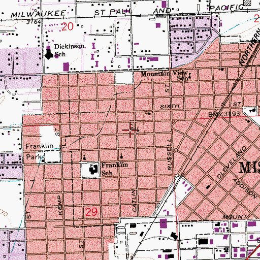 Topographic Map of Lords Church, MT