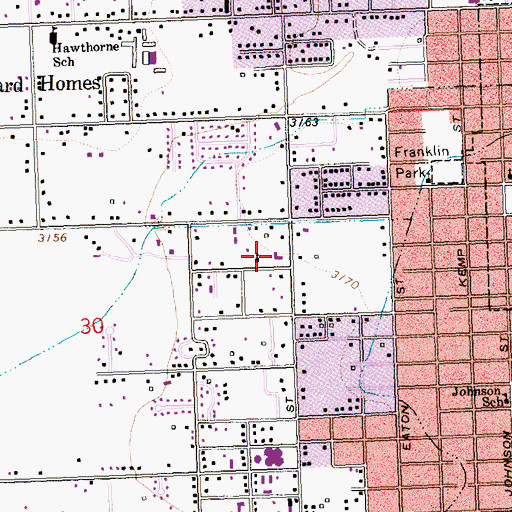 Topographic Map of Prince of Peace Lutheran Church, MT