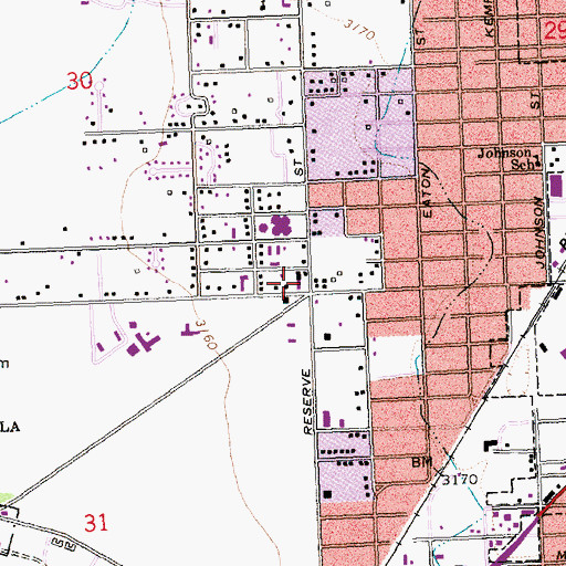 Topographic Map of First Church of the Nazarene, MT