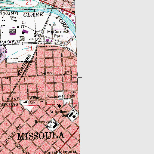 Topographic Map of Missoula Gospel Assembly, MT
