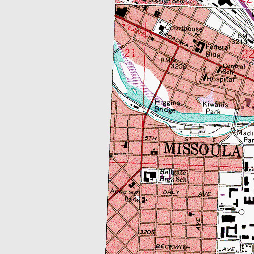 Topographic Map of Clark Fork Christian Center, MT