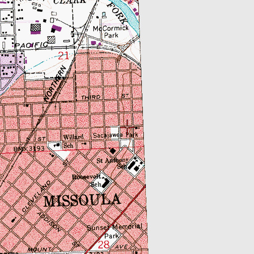 Topographic Map of Garden City Church of Christ, MT