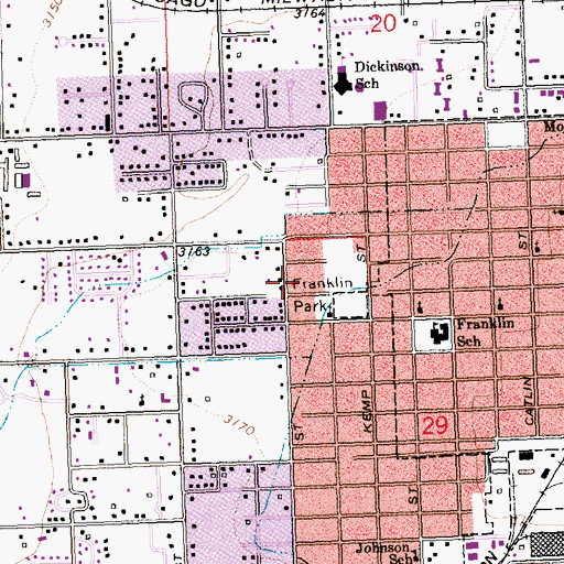 Topographic Map of Mountainview Chapel, MT