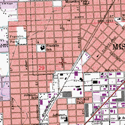 Topographic Map of Missoula Friends Meeting Quakers, MT