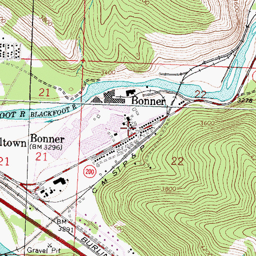 Topographic Map of Saint Anns Catholic Church, MT