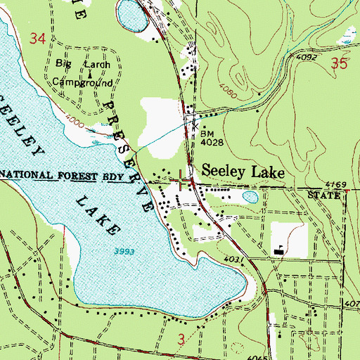Topographic Map of Blackfoot Presbyterian Parish, MT