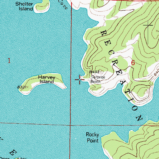 Topographic Map of Surprise Beach, CO