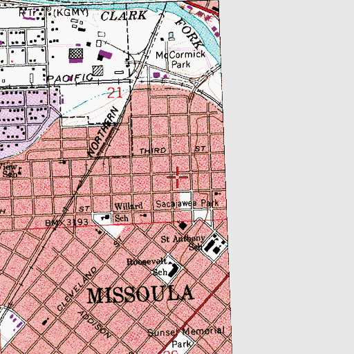 Topographic Map of Mental Health Center, MT