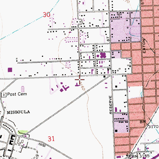Topographic Map of Village Health Care Center, MT