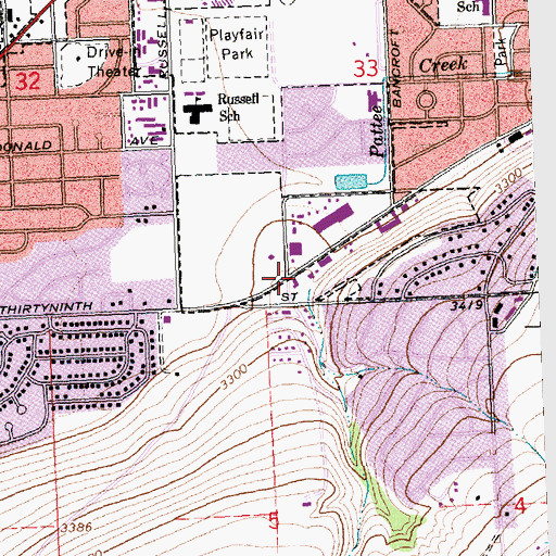 Topographic Map of Foothills Chiropractic Center PC, MT