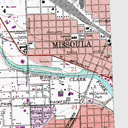 Topographic Map of Riverside Health Care Center, MT