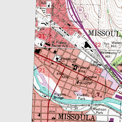 Topographic Map of Gray Chiropractic Offices, MT