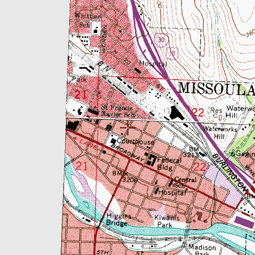 Topographic Map of Corbett Chiropractic Clinic, MT